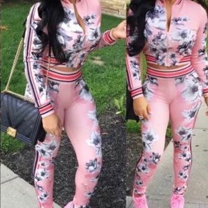 Pink two-piece jogger